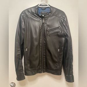 Guess Mens Faux Leather Jacket